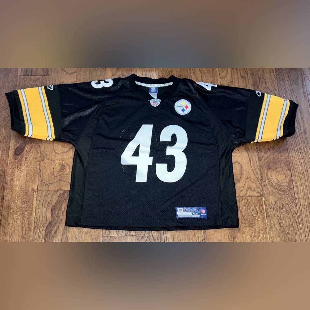 Reebok NFL Pittsburgh Steelers Jersey Troy Polamalu #43 Size 50. Stitched name